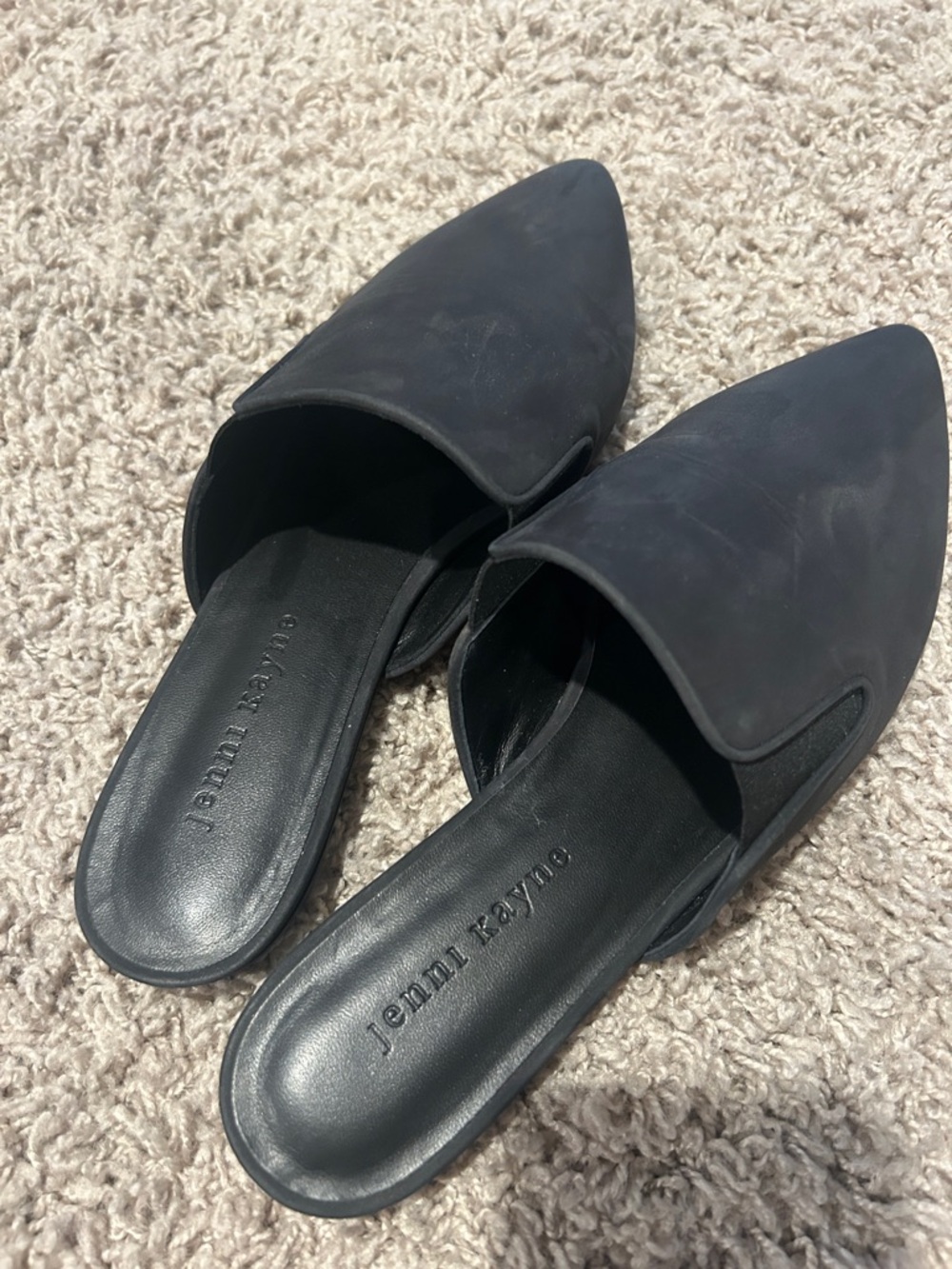 Jenni Kayne Black Pointed-Toe Slip-On Mules